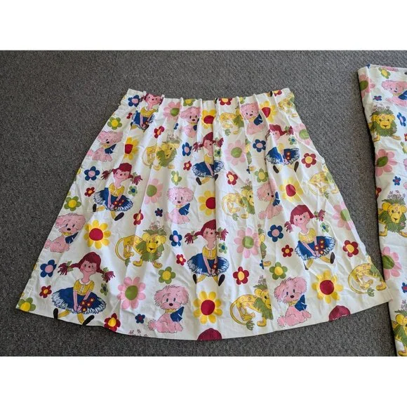 Vintage Sears Raggedy Ann 2 Bedspreads 4 Curtains 2 Valances Twin Set - Picture 8 of 16